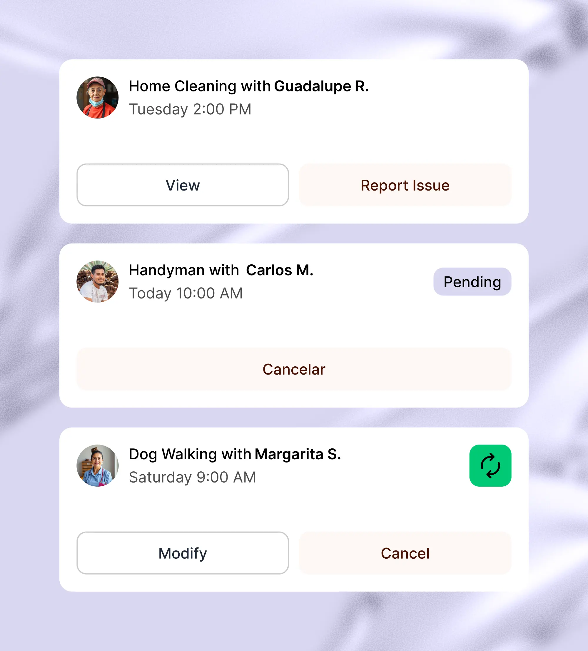 Effortless recurring appointments